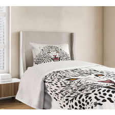 Angry Wild Leopard Bedspread Set