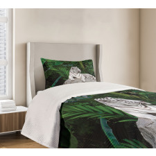 White Tiger in Jungle Bedspread Set