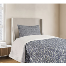 Monochrome Flowers Motifs Bedspread Set