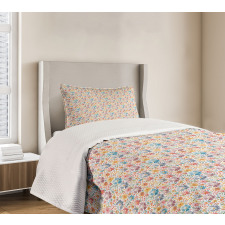 Zigzag Lines Flowers Art Bedspread Set