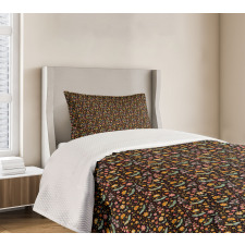 Earth Tone Wild Flowers Art Bedspread Set