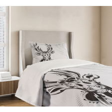 Tribal Deer Shadow Art Bedspread Set