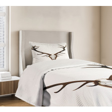 Deer Stag Bones Mounted Bedspread Set