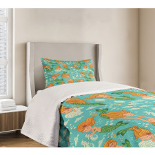 Cartoon Character Sea Bedspread Set