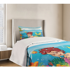 Palm Trees in Island Bedspread Set