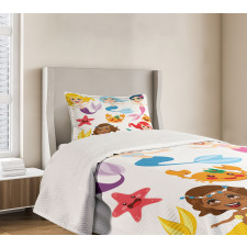 Mermaids Sea Friends Bedspread Set