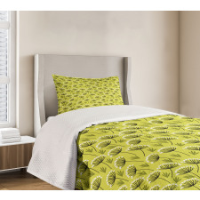 Doodle Style Branches Herbs Bedspread Set
