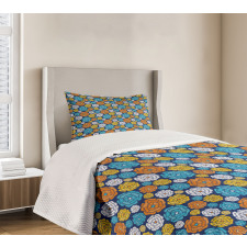 Folkloric Look Flower Art Bedspread Set