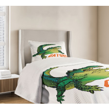 Wild Alligator Crocodile Bedspread Set