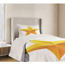 Single Yellow Ombre Star Bedspread Set