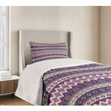 Purple Art Tribal Triangles Bedspread Set