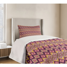 Native Pattern Rhombus Like Bedspread Set