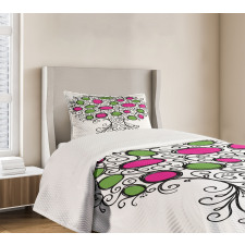 Pink Green Spring Tree Bedspread Set