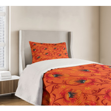 Poppy Flower Romance Bedspread Set