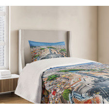 Square in Rome Cityscape Bedspread Set