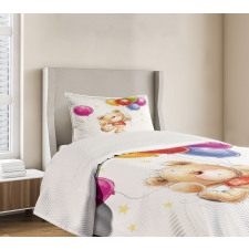 Teddy Bear with Baloon Bedspread Set