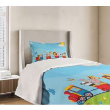 Cartoon Animal Sun Bedspread Set