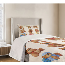 Teddy Bear Kids Design Bedspread Set