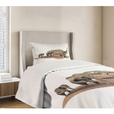 Elephants on Savannah Bedspread Set