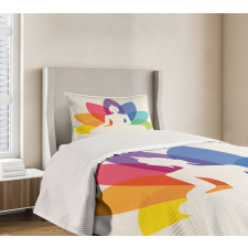 Colorful Lotus Flower Bedspread Set