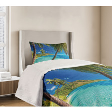 Palm Trees Sea Beach Bedspread Set