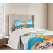 Seascape Summer Beach Bedspread Set