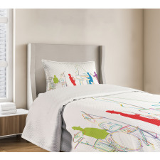 Retro Jazz Band Music Bedspread Set