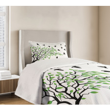 Flying Birds Spring Peace Bedspread Set