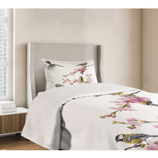 Flowers Hummingbirds Bedspread Set