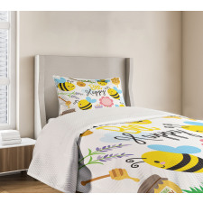 Bee Happy Spring Garden Bedspread Set