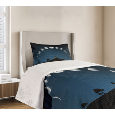 Lunar Phases and Stars Hill Bedspread Set