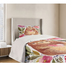 Bear with Flowers Bedspread Set