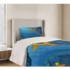 Coral Reef Fish Turtle Bedspread Set