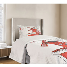 Urban Sketchy Landscape Bedspread Set