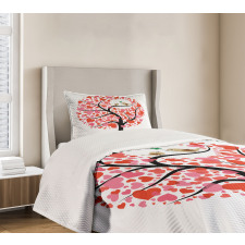 Nature Flirting Birds Bedspread Set