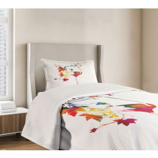 Glass Bird Vines Bedspread Set