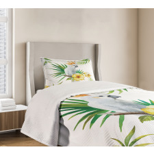 Hibiscus with Wild Birds Bedspread Set