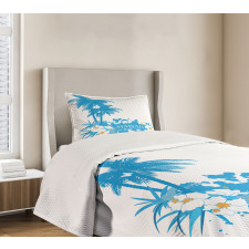 Hawaiian Island Aqua Bedspread Set