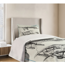 Aircraft Jets in Sky Bedspread Set