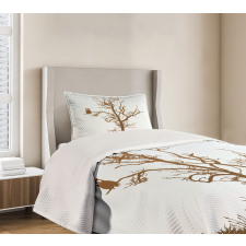 Owl Autumn Tree Branch Bedspread Set