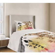 Japanese Bamboo Asian Bedspread Set