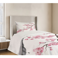 Japanese Cherry Branch Bedspread Set