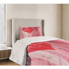 Heart on Wooden Board Bedspread Set