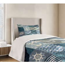 Anchor Grunge Naval Bedspread Set