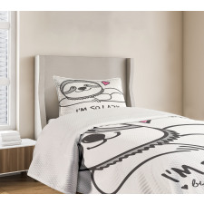 Cartoon Funny Words Bedspread Set