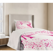 Hummingbird Flower Dots Bedspread Set