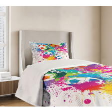 Colorful Splashes Balls Bedspread Set