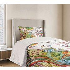 Leaves Flowers Hearts Bedspread Set