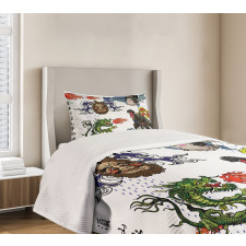 Manga Style Dragon Bedspread Set