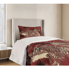 Japanese Dragon Doodle Bedspread Set